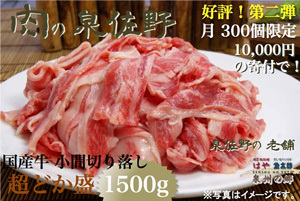 「国産牛小間切り落とし」がもらえる「大阪府泉佐野市」