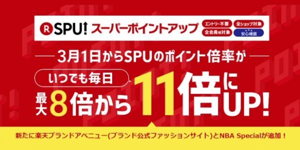 楽天の「SPU(スーパーポイントアッププログラム)」