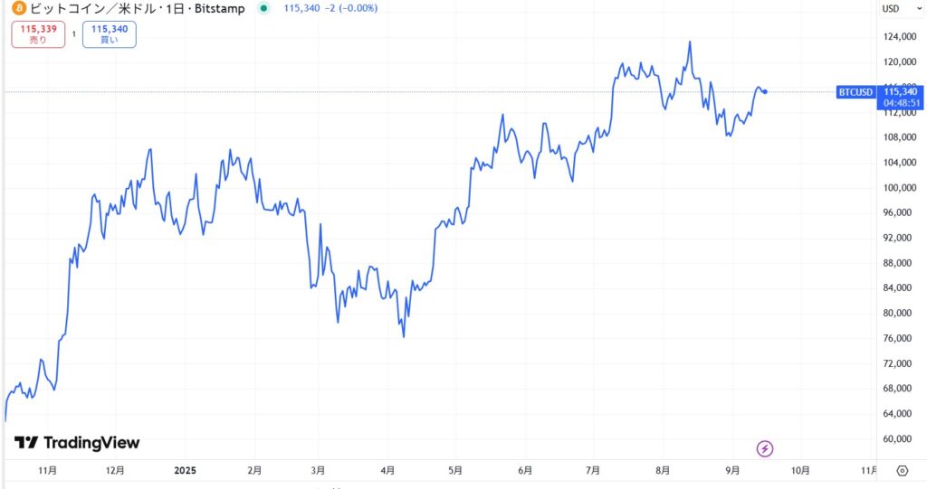 ビットコインの現在価格動向
