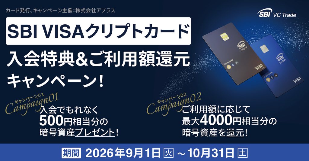 「SBI VISAクリプトカード」の入会キャンペーン