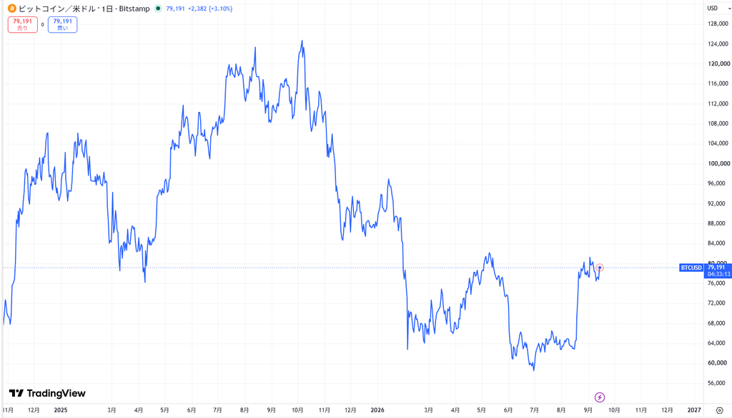 ビットコインの価格動向