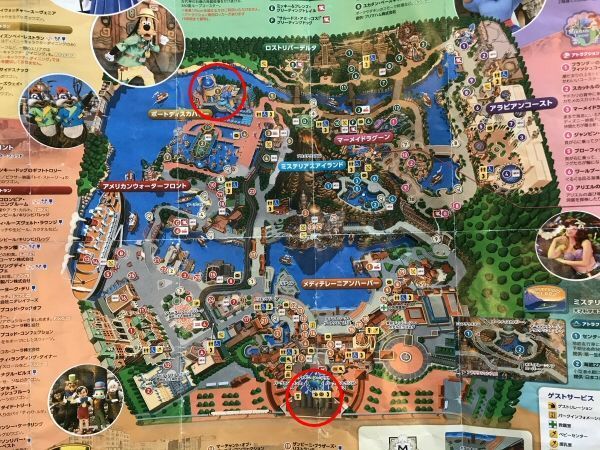 東京ディズニーシーの園内マップ