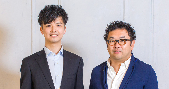 Gracia代表取締役CEOの斎藤拓泰氏(左)とグロービス・キャピタル・パートナーズ代表パートナーの⾼宮慎⼀氏(右)