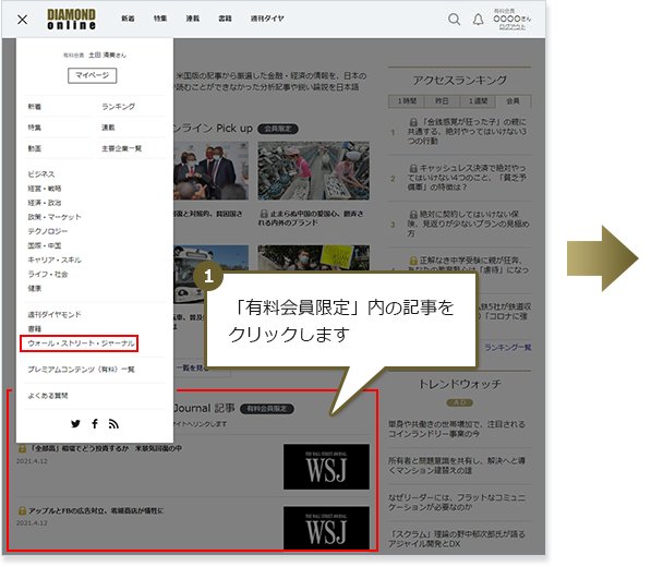 【1】「有料会員限定」内の記事をクリックします