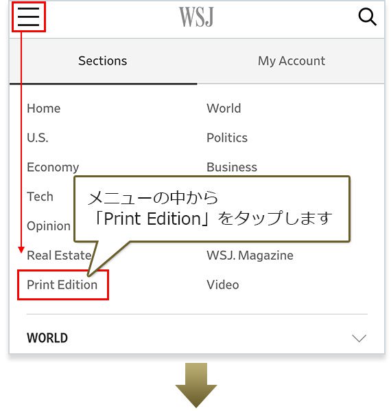 【1】メニューの中から「Print Edition」をタップします