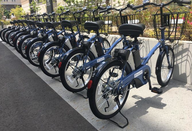 シェアリングの実証実験に使われるIoT電動アシスト自転車