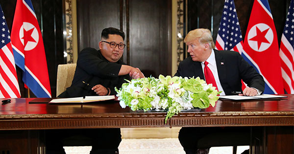 米朝首脳、朝鮮半島の「完全非核化」と北朝鮮の安全保障で合意
