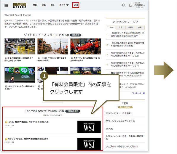 【1】「有料会員限定」内の記事をクリックします