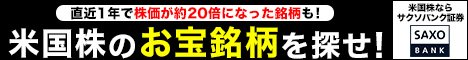 米国株ならサクソバンク証券！詳しくはこちら！